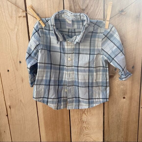 Janie and Jack PLAID Button up SHIRT size 6-12 months - Picture 1 of 7